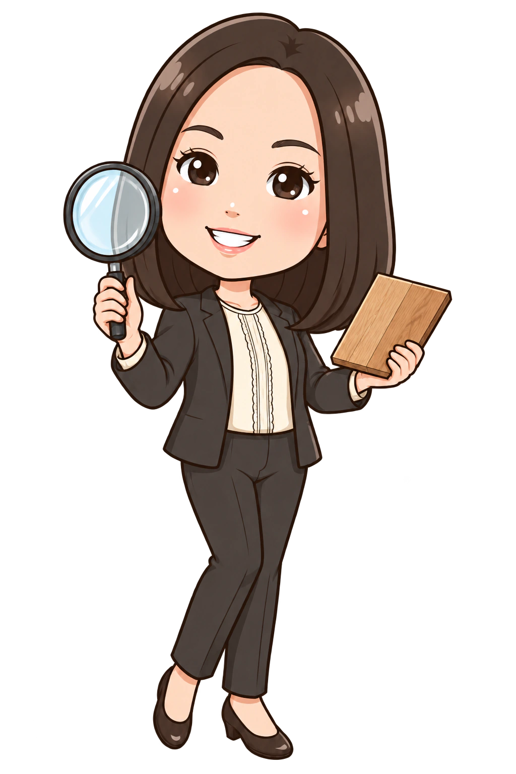 床の状態を確認するGoldhurst代表 澤田のイラスト